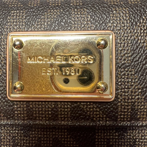 Michael Kors Brown Signature Continental Zip Wallet Long Multiple Compartments - Picture 2 of 12
